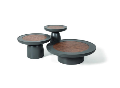 Modern Luxury Coffee table gray Color Round 3x Furniture Design Living room Tables